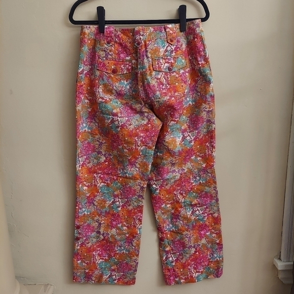SIGRID OLSEN Linen Cargo Style Floral Wide Legged Pants - Picture 8 of 12